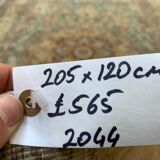 Vintage turkish rug 205x120 cm shabby carpet central anatolian medium