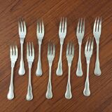 Set of Boulenger silver metal fish forks