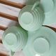 Opaline green art deco jadeite cups