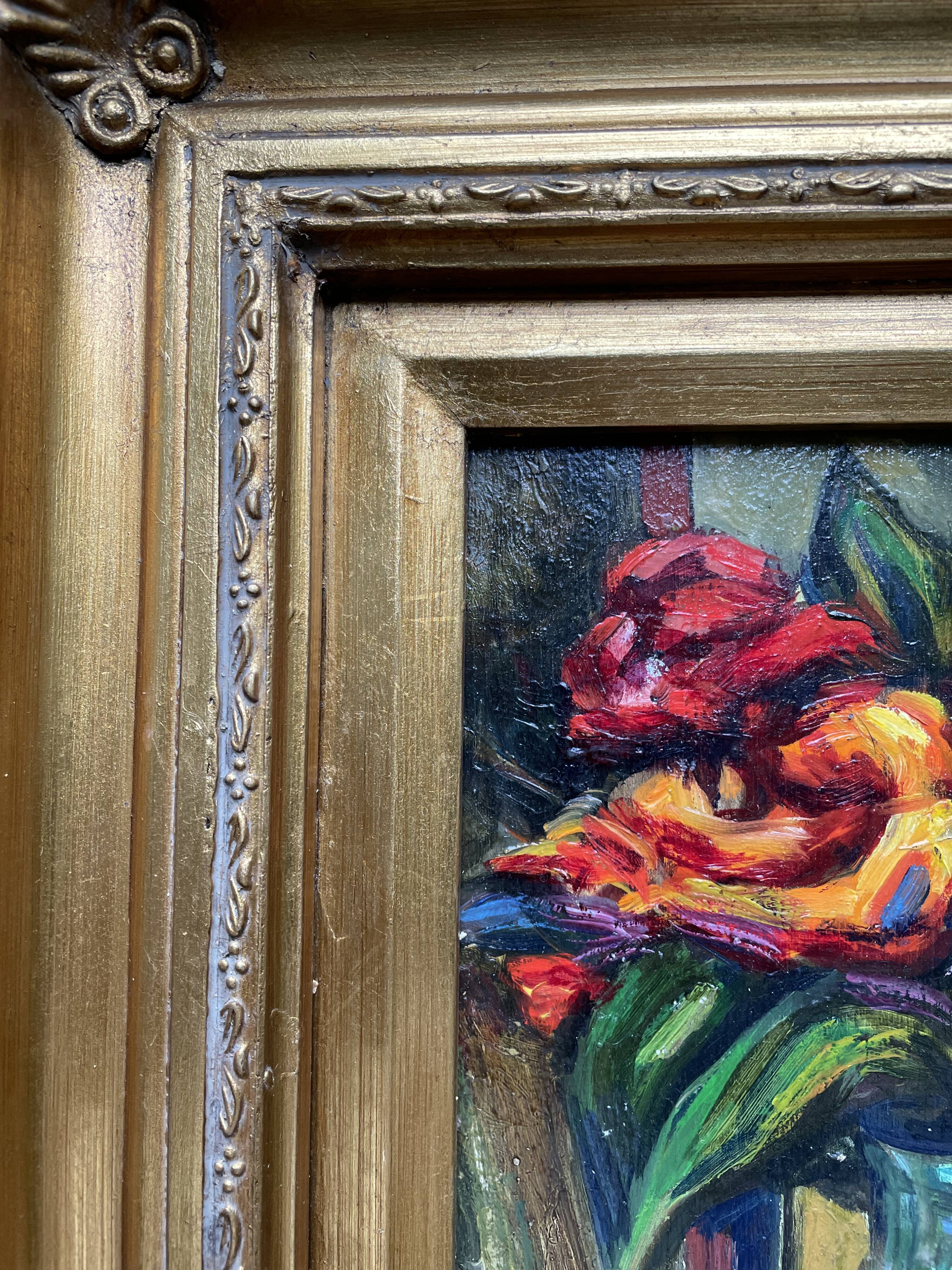 Peinture encadrée bouquet de fleurs
