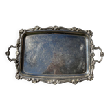 Silver metal rectangular butler tray