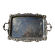 Silver metal rectangular butler tray