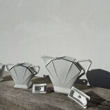 Art Deco teapot, 1930s, white and silver porcelain