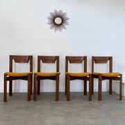 Set of 4 Scandinavian style chairs Girsberger 70s vintage solid wood