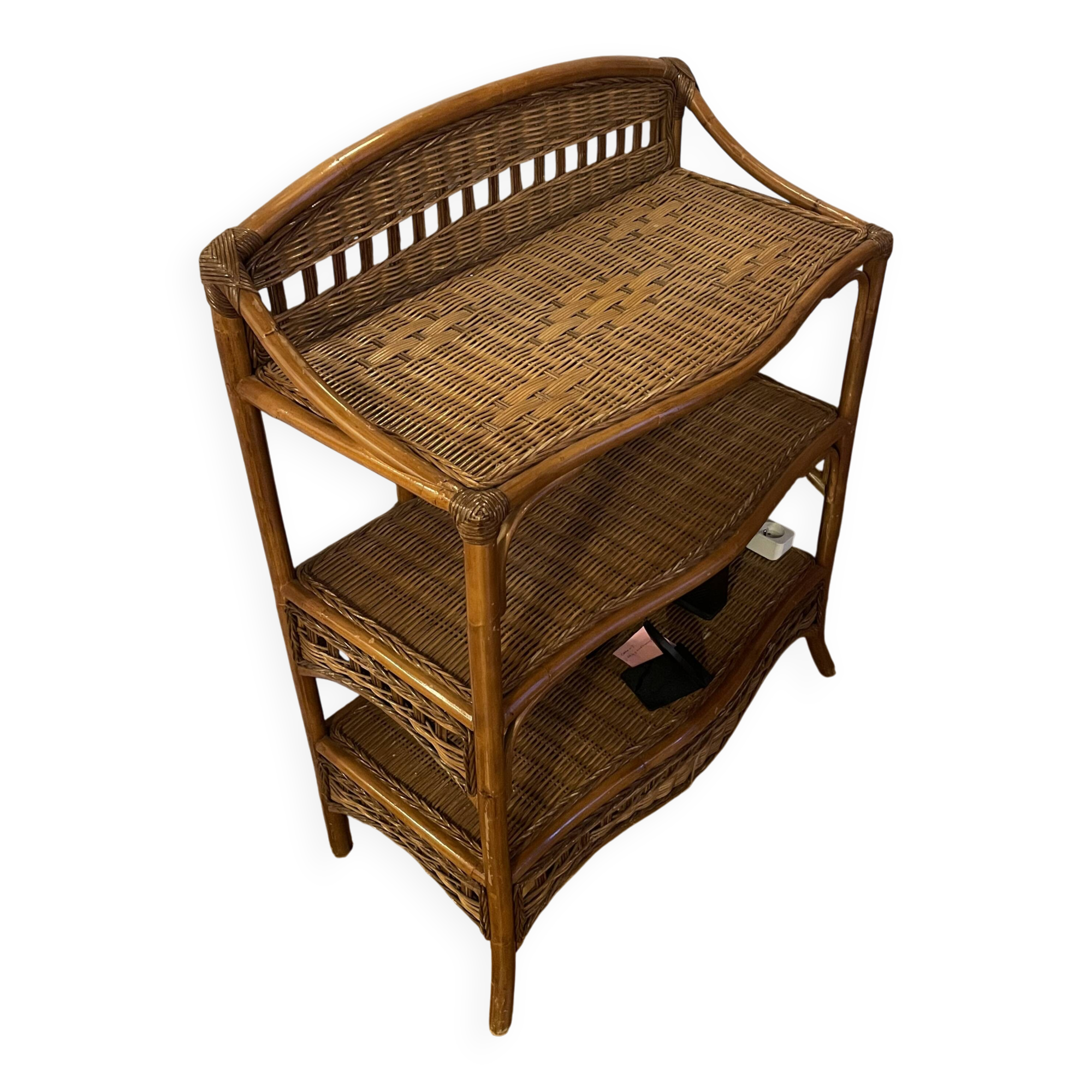 Rattan shelf on legs