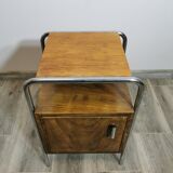 Table de chevet chromée Bauhaus par Robert Slezak