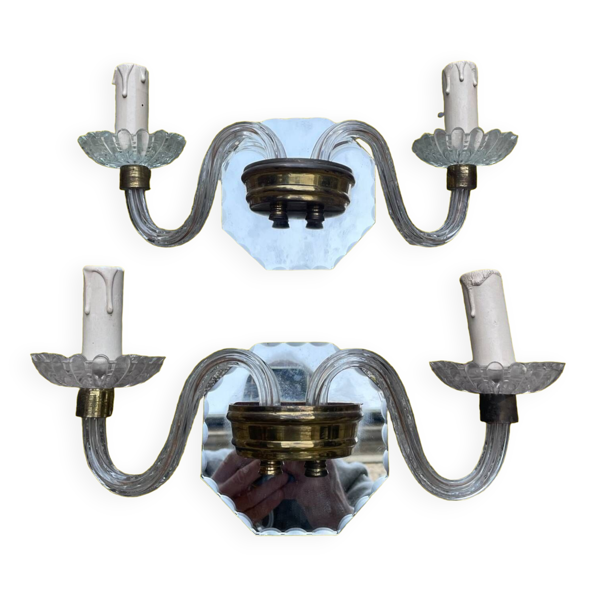 Pair of Venetian glass sconces, circa 1930