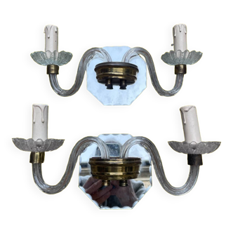 Pair of Venetian glass sconces, circa 1930