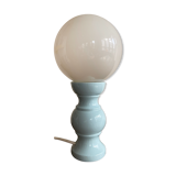 Lampe bilboquet bleu ciel années 70