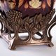 Art Nouveau ceramic platter in gilded basket with grapevine motif, Europe
