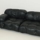 Camaleonda Sofa in Black Leather by Mario Bellini for C&B Italia 1960s