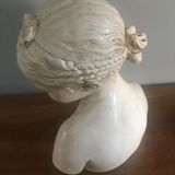 Old plaster bust 'La Rieuse' by Jean-Baptiste Pigalle