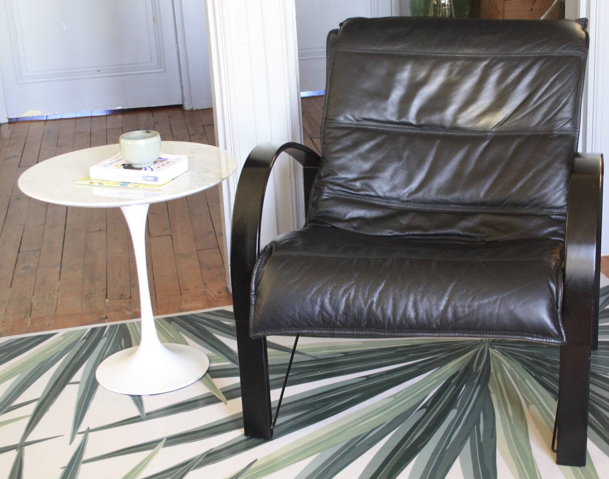 Polhem leather armchair by T. Björklund for Ikea