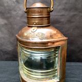 Ancient naval flag lantern in ancient copper semaphore lamp 19th century