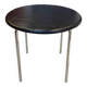 Table d’appoint chrome et skai noir vintage style Bauhaus vintage 1970