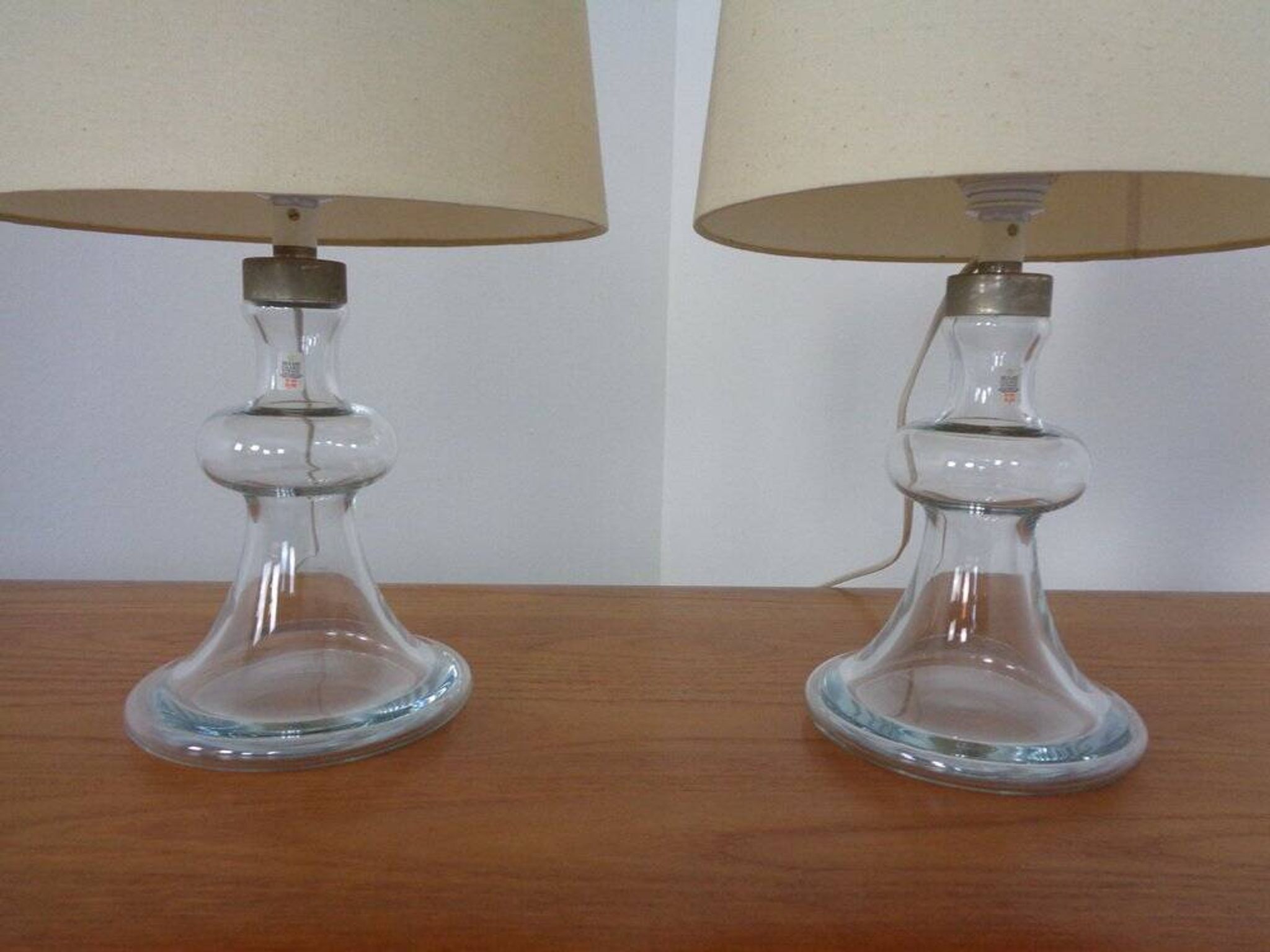 Glass table lamps by Michael Bang for Holmegaard, 1970s, set of 2.