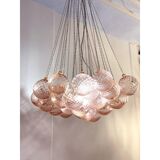 Contemporary Pink “Ballotton” Murano Glass Spheres Chandelier by SimoEng