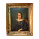 Oil on canvas, portrait of lady 19th