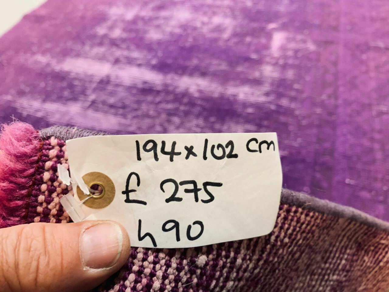 Old tribal Distressed Overdyed Vintage Turkish Wool Rug 194x102 cm Medium