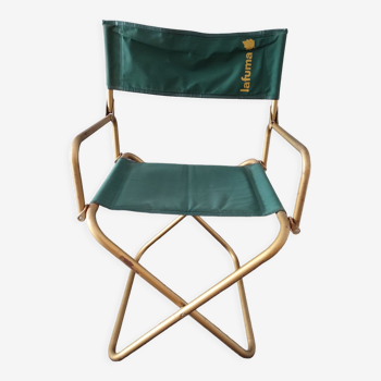 Lafuma foldable chair green vintage camping with armrest