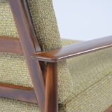 Fauteuil scandinave jaune chiné