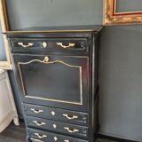Black and gilded Louis XV style writing desk