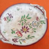 Compotier with floral decoration Faience of Sarreguemines 1960
