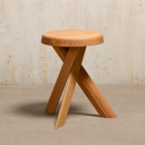Pierre Chapo Stool S31A in solid Oak wood by Chapo Creation, France