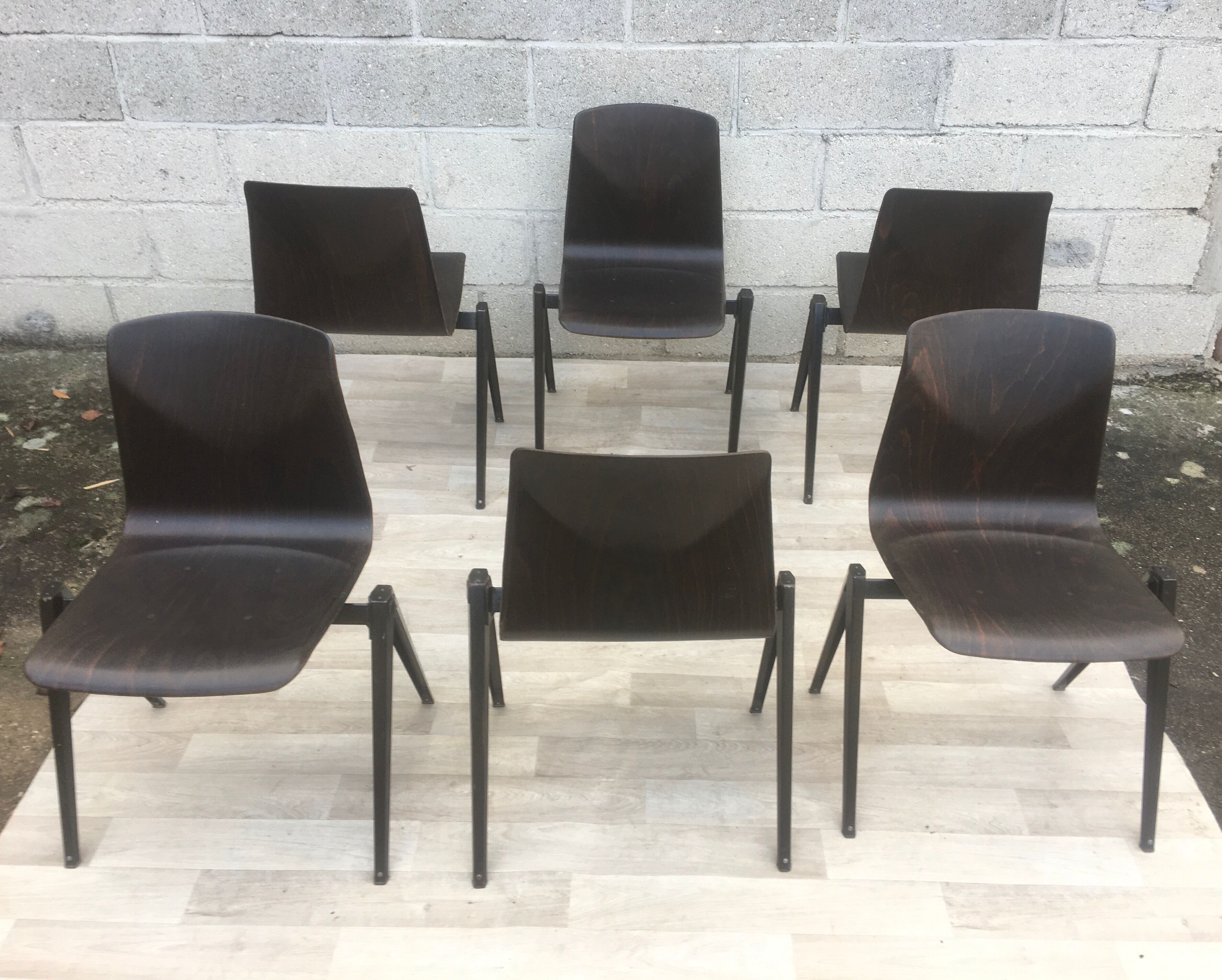 6 Industrial Chairs Galvanitas S22