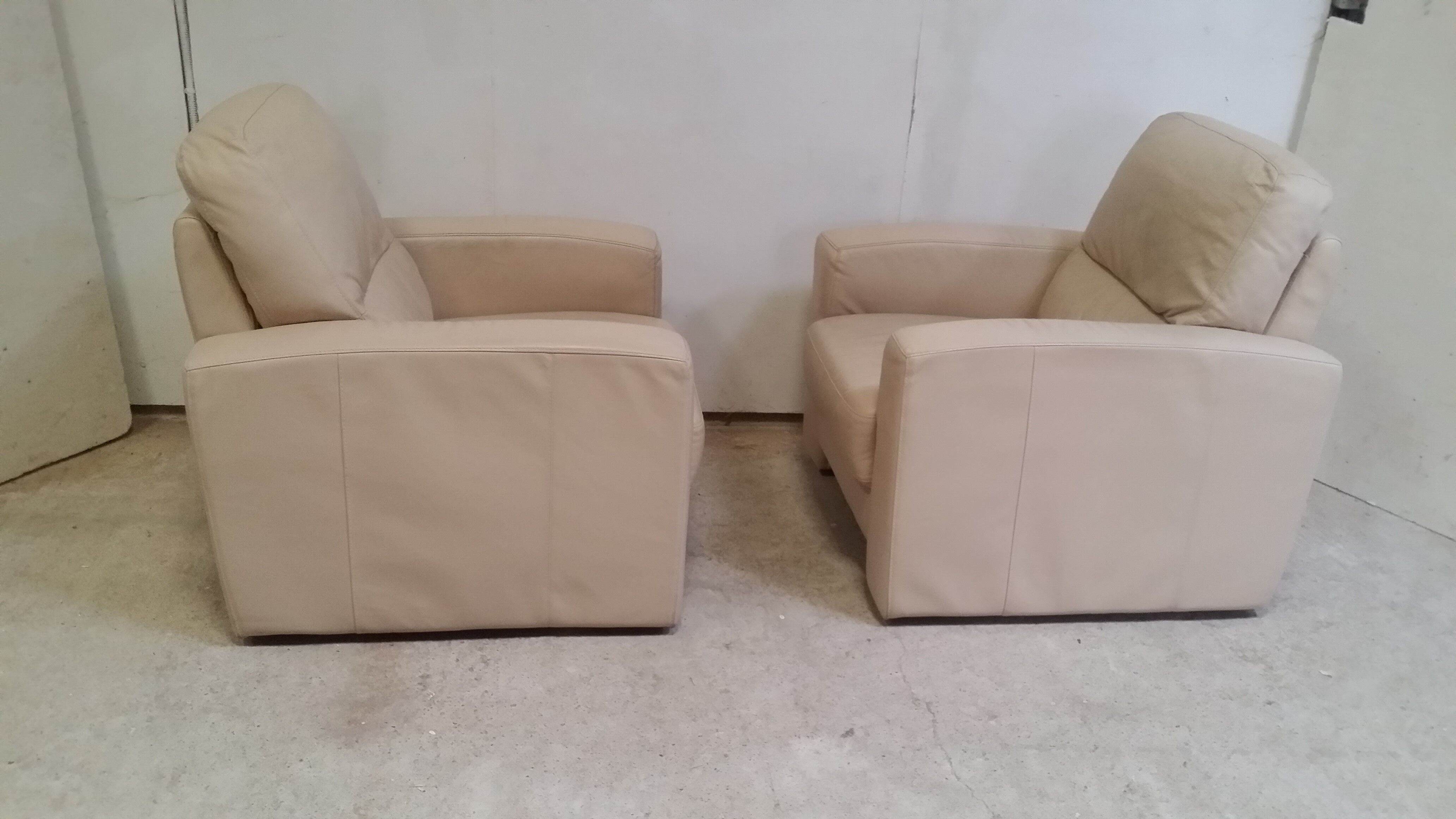 Pair of leather club chairs
