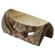 African sculptural stool in wood, hand-carved and adorned with geometric patterns, 1950s.