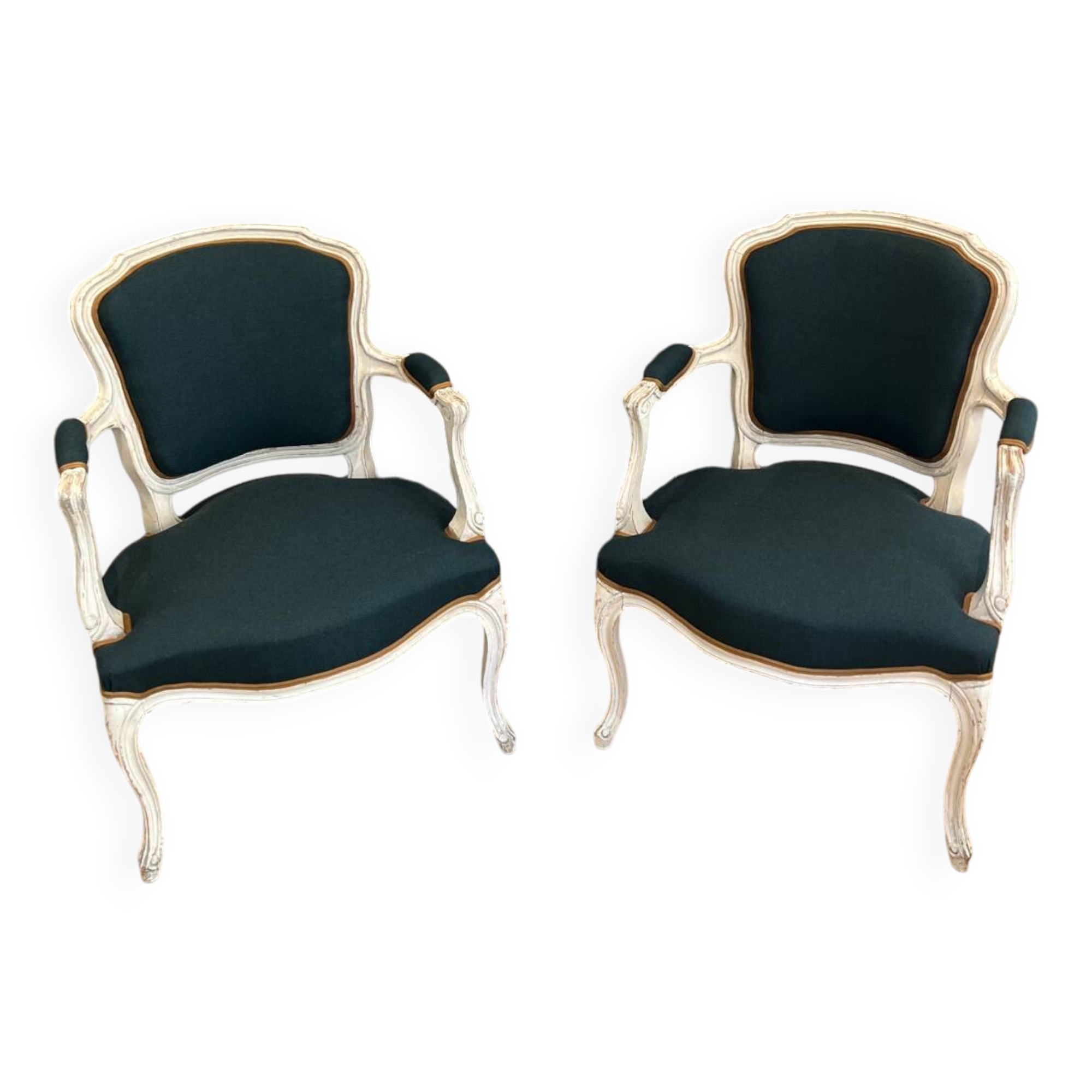 Pair of cabriolet armchairs