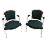 Pair of cabriolet armchairs
