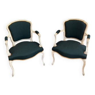 Paire de fauteuils cabriolet