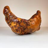 Exceptional large bowl in organic Swedish folk root, around 1960.