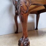 Chippendale Bergere Armchair, Carved Mahogany with Cane and Lion Claw Ball