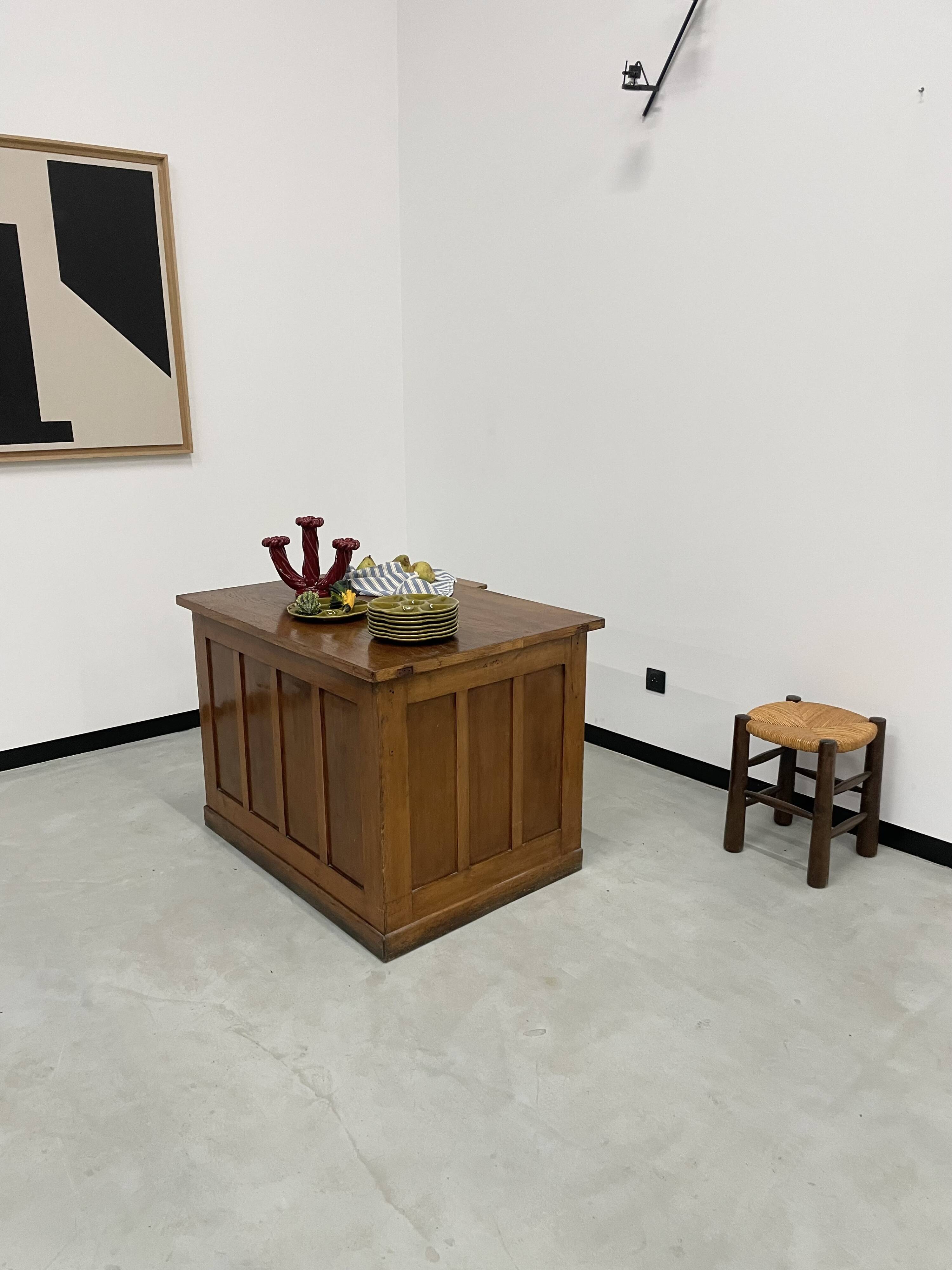 Oak and veneer counter or desk