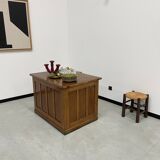 Oak and veneer counter or desk