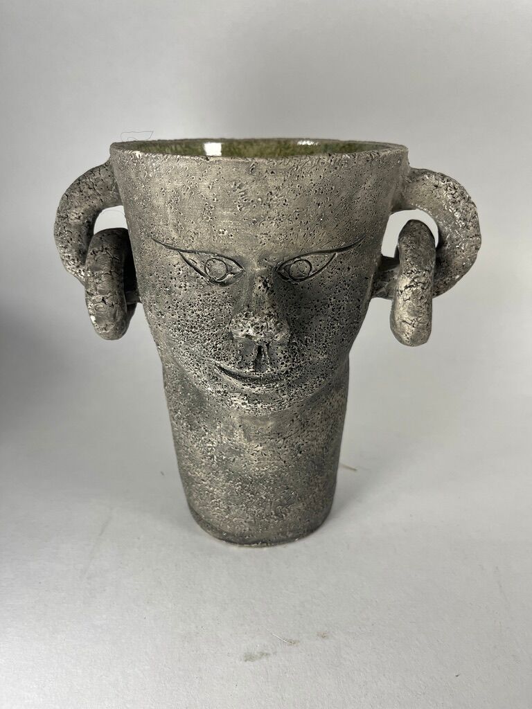 Vases prehistoric Neolithic ceramic 1960 vintage