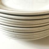 Set of 10 flat plates in gold style ceramic