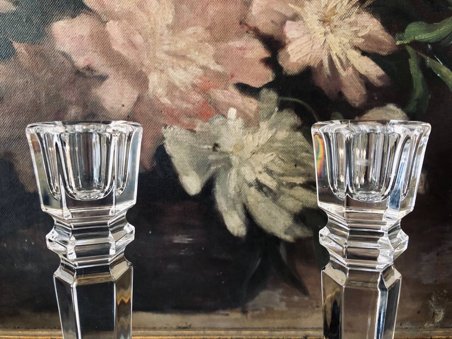 Pair of Italian Crystal Candlesticks 1970
