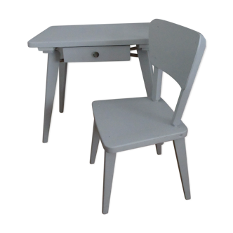 Bureau années 50 et sa chaise