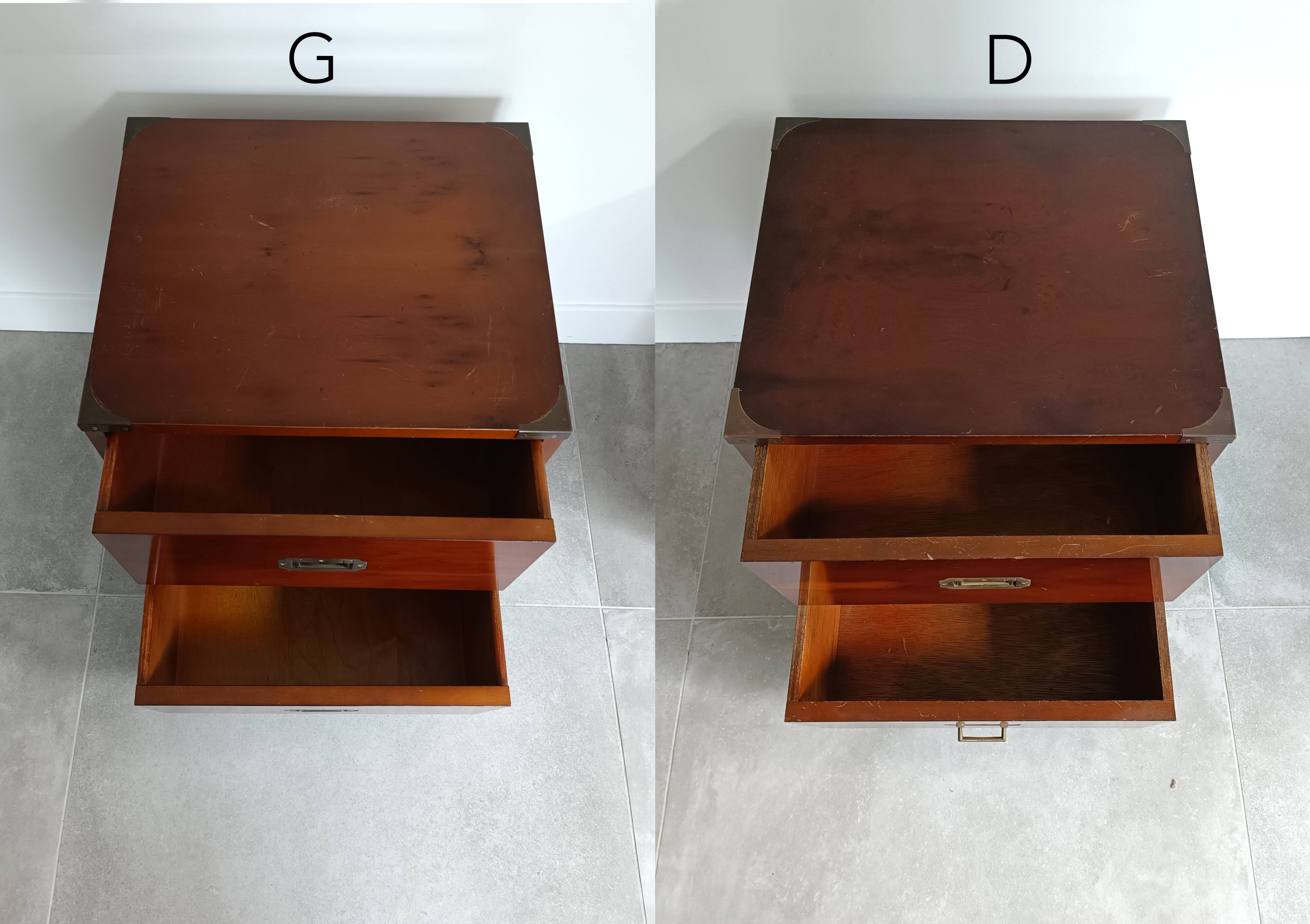 2 Tables de chevet dites de Marine 1970/80