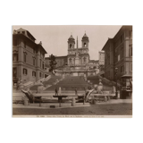 Photo Albuminé Monti Con La Scalinata Roma Italie Vers 1880