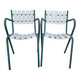 Pair of wooden and metal armchairs from the 60s