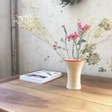 Flared white ceramic vase