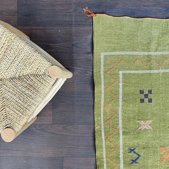 Moroccan berber carpet pistachio green