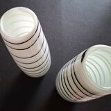Set of 2 handcrafted opaline vases