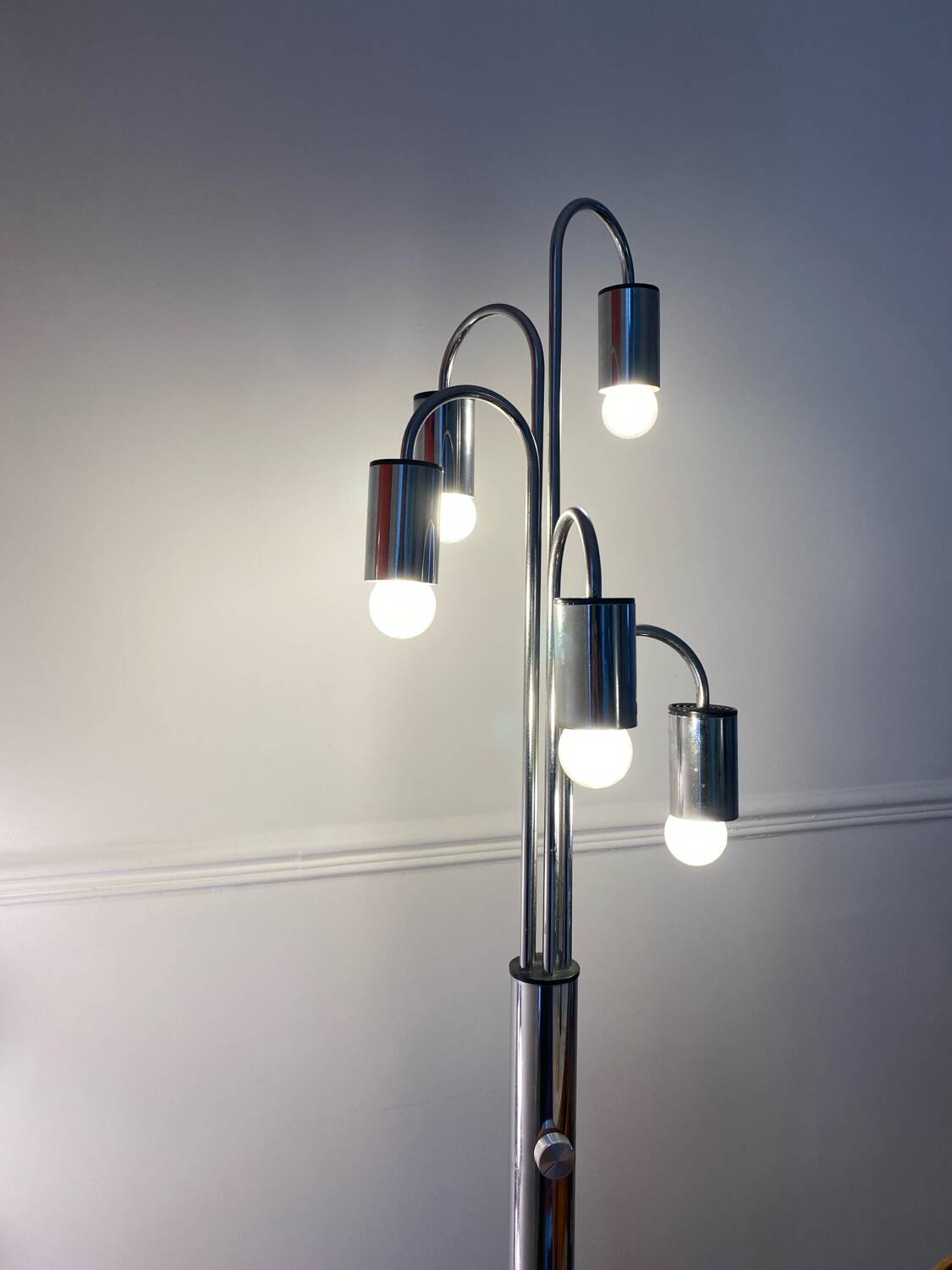 Vintage chrome floor lamp from the 70s