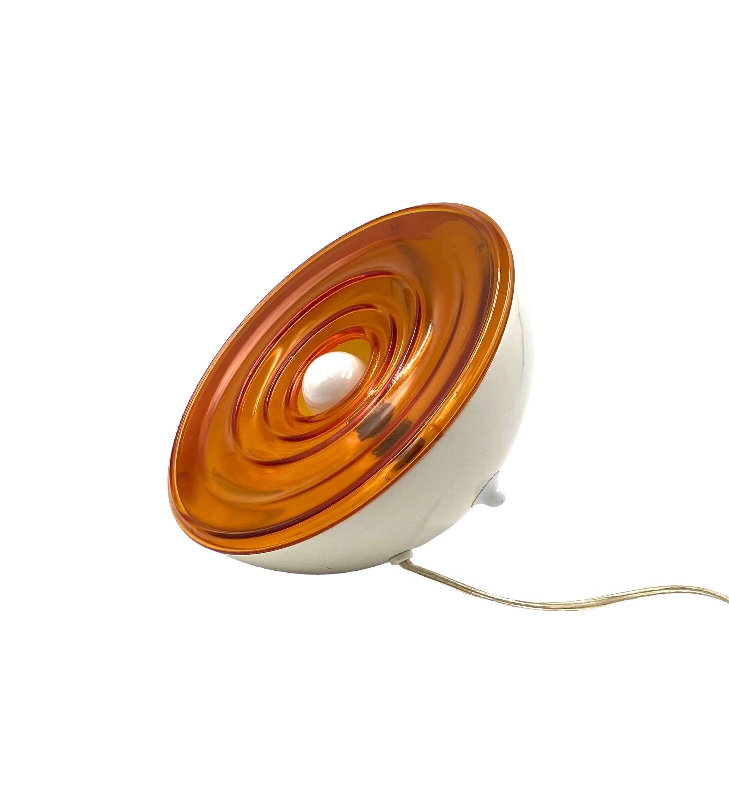 Space Age Orange glass table lamp, France 1970s